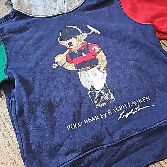 Ralph Lauren polo bear colorblock hooded sweater size S 8 - Picture 2 of 11